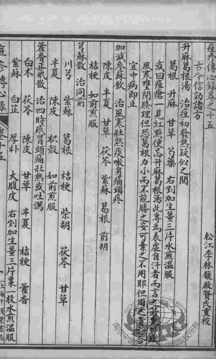 六醴斋医书十种  痘疹传心录  卷15-17